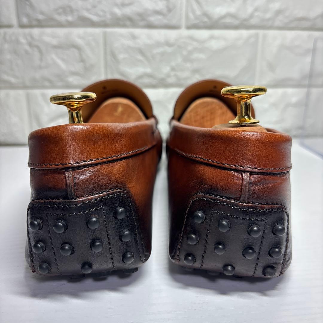 【美品】TOD’S トッズ ダブルT　ドライビングシューズ レザー ブラウン