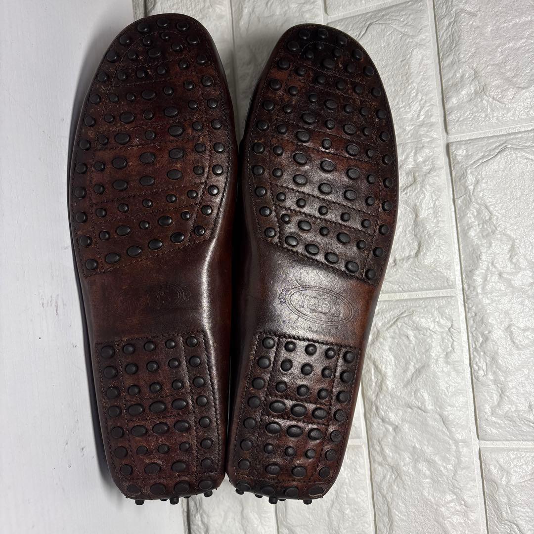 【美品】TOD’S トッズ ダブルT　ドライビングシューズ レザー ブラウン