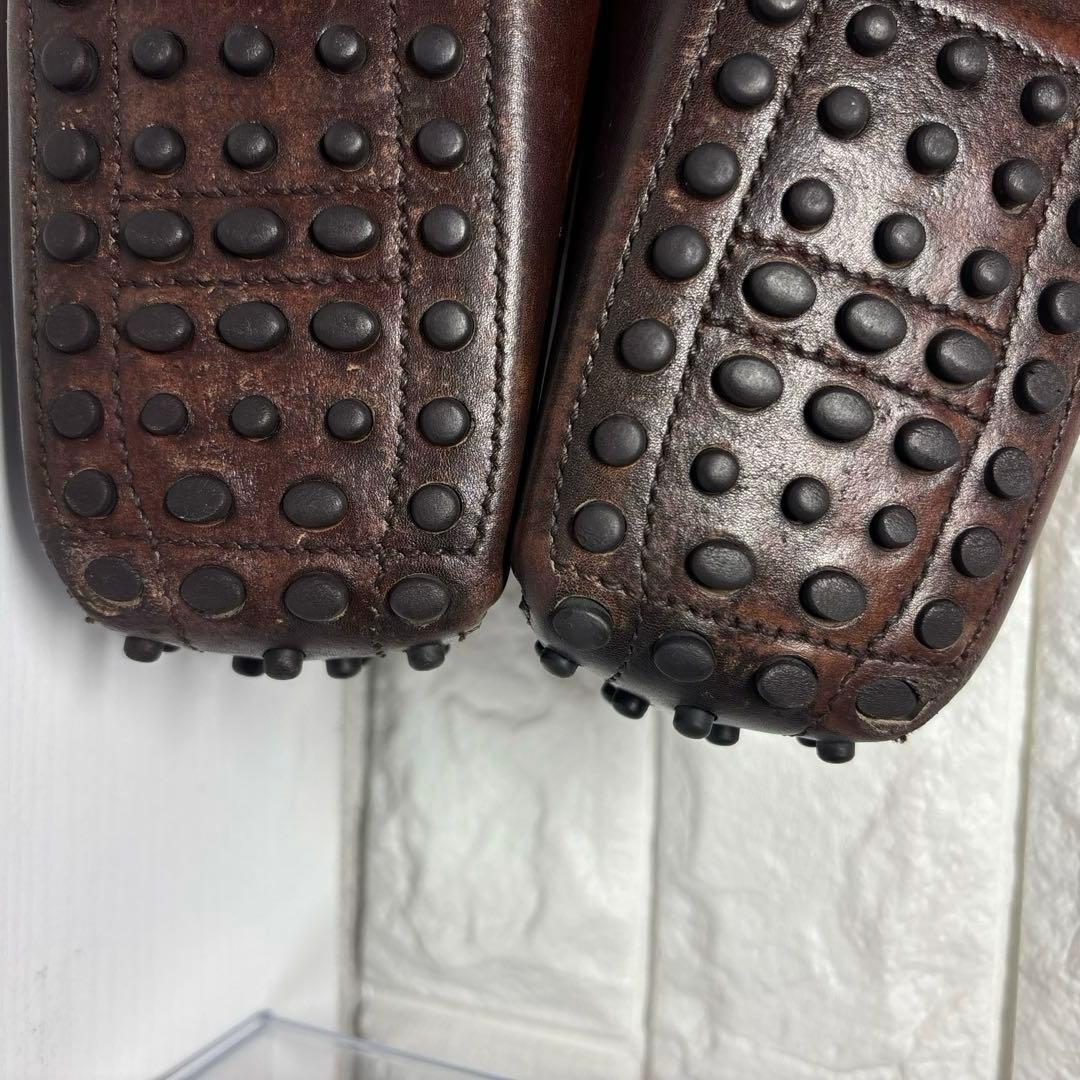 【美品】TOD’S トッズ ダブルT　ドライビングシューズ レザー ブラウン