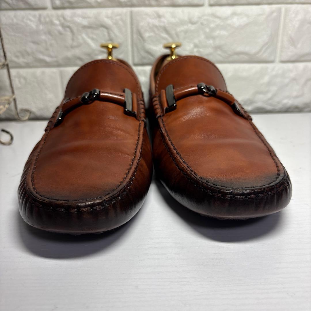 【美品】TOD’S トッズ ダブルT　ドライビングシューズ レザー ブラウン