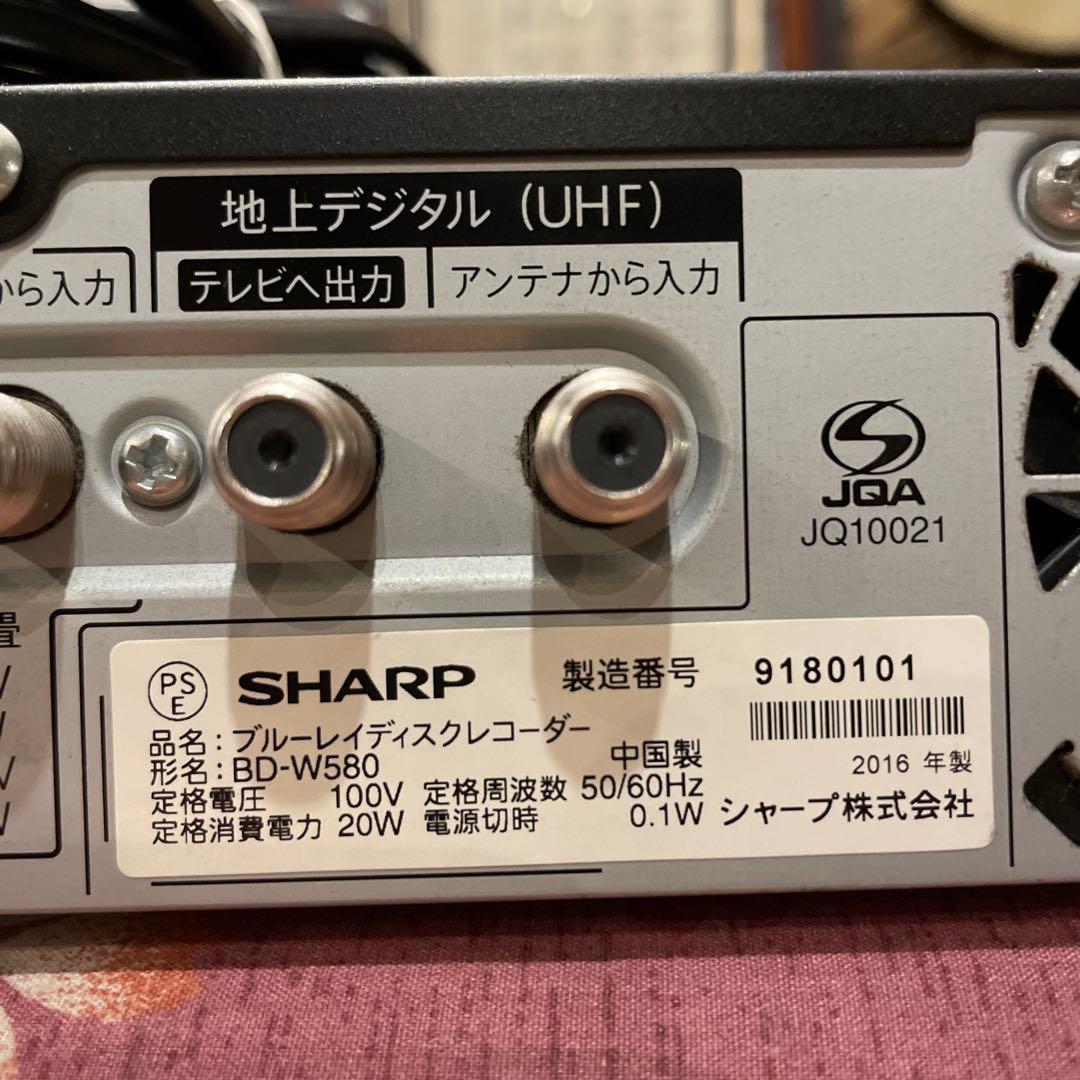 SHARP BD-W580 12倍録 500GB 純正リモ等付フル装備 完動品！