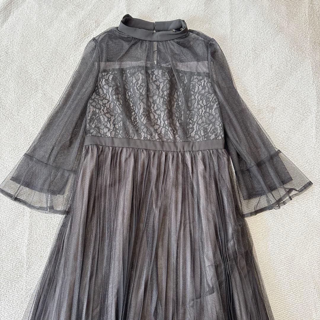 新品タグ付き✨ ルイルエブティック 黒 レースチュール ドレス L 結婚式