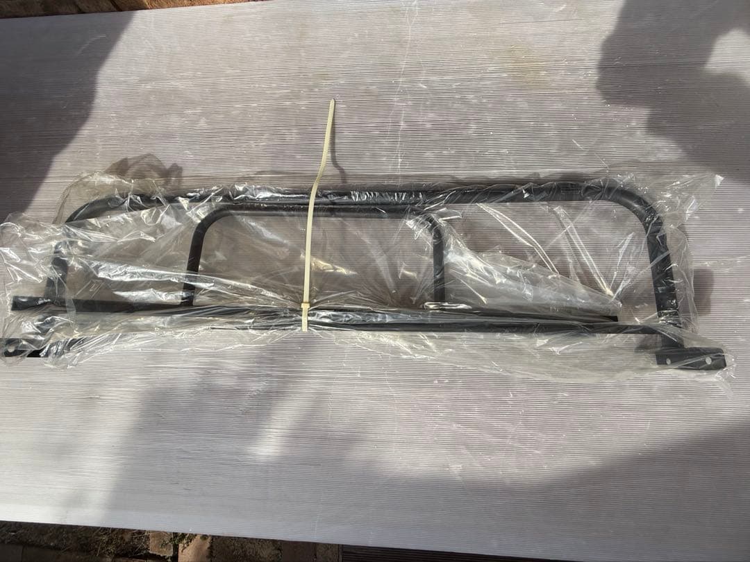 木製棚付きパイプベッド シングル ブラック