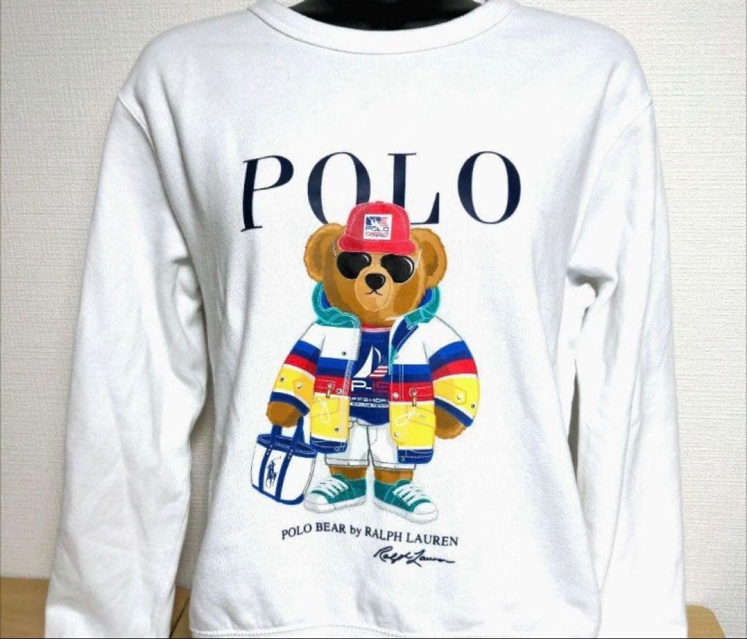 ラルフローレン ポロベア トレーナー白レディースS〜M