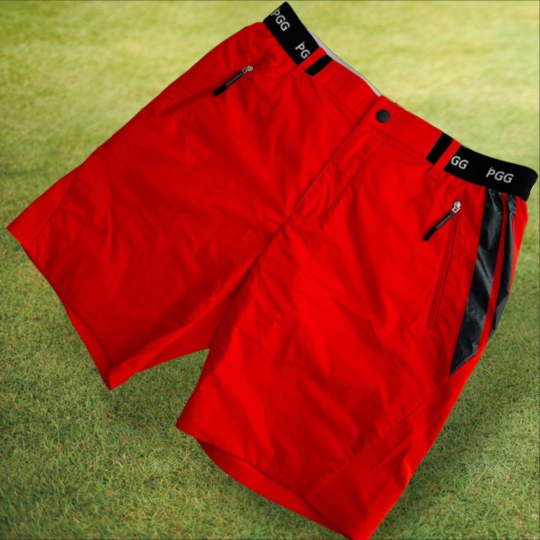 現行モデル　パーリーゲイツ　PGG ハーフパンツ　短パン　オレンジ　美品　5 L