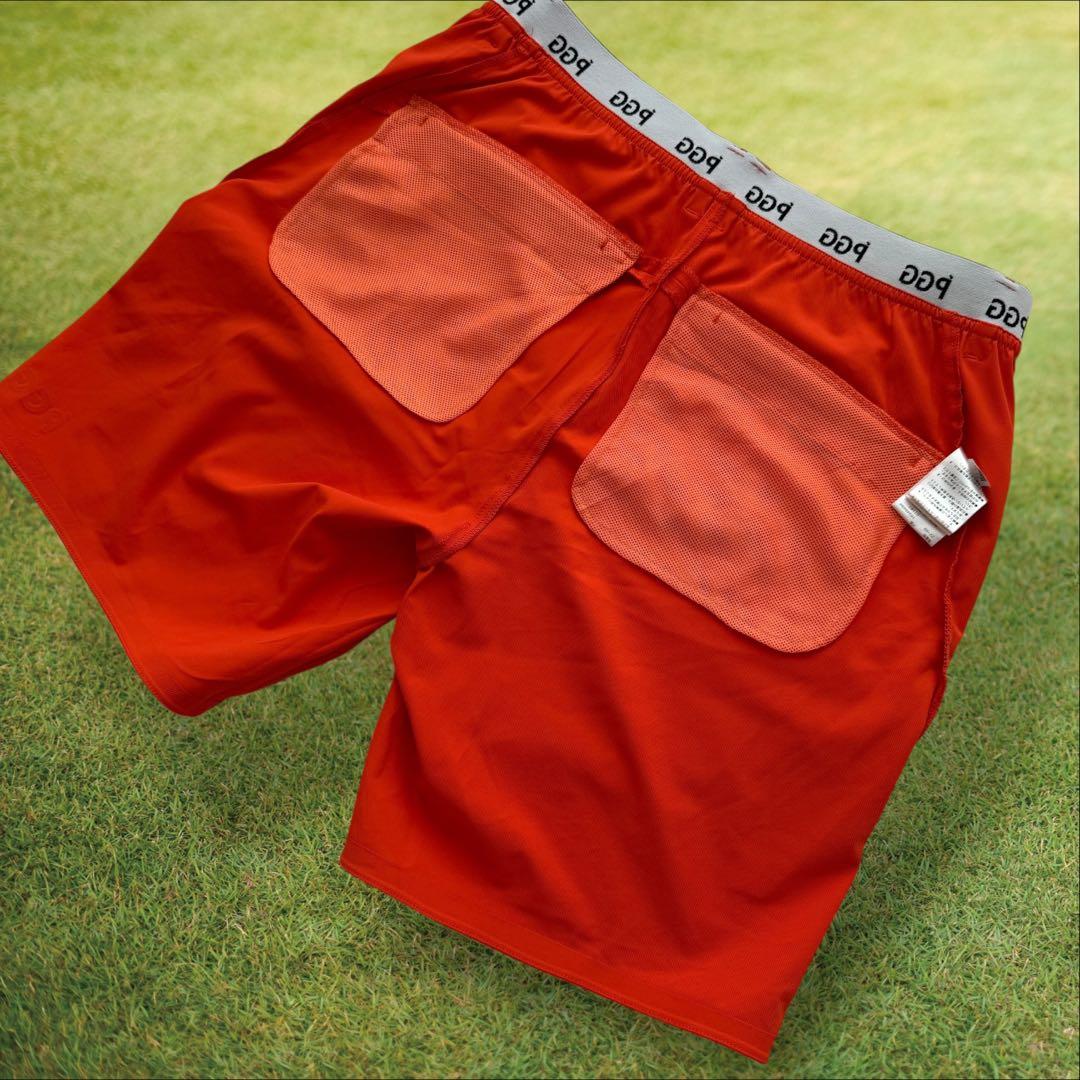 現行モデル　パーリーゲイツ　PGG ハーフパンツ　短パン　オレンジ　美品　5 L