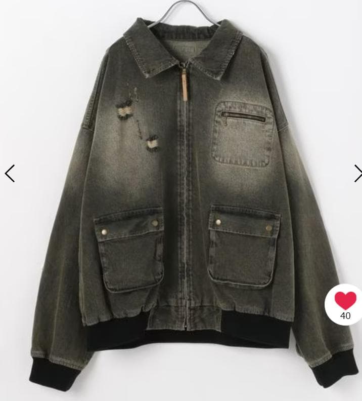 最終お値下価格PAGEBOY 【PBLIM】ダメージデニムブルゾン