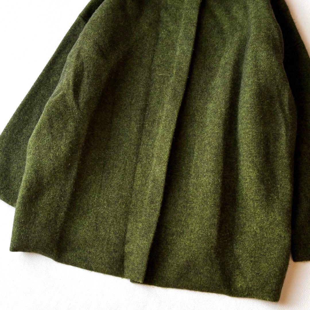 BEARDSLEY 洗えるニットコート　ラクーンニット　オリーブグリーン