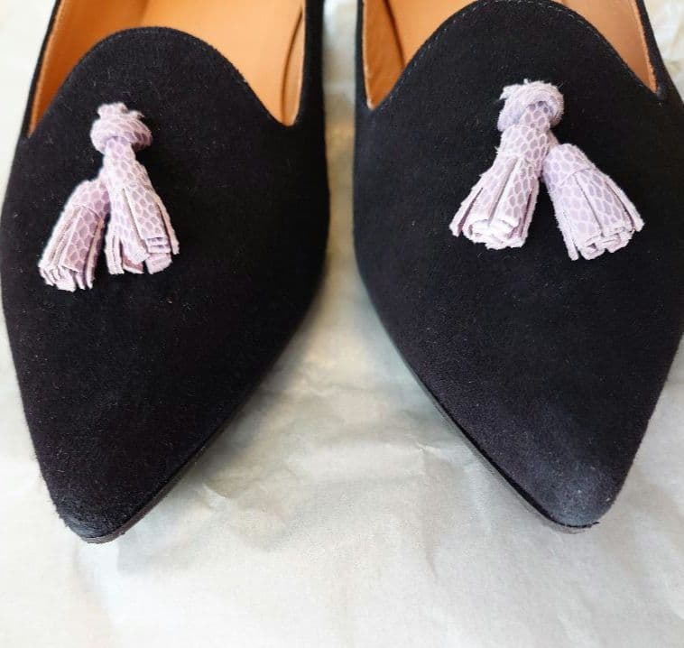 Chatelles 黒 ポインテッドトゥ シューズ