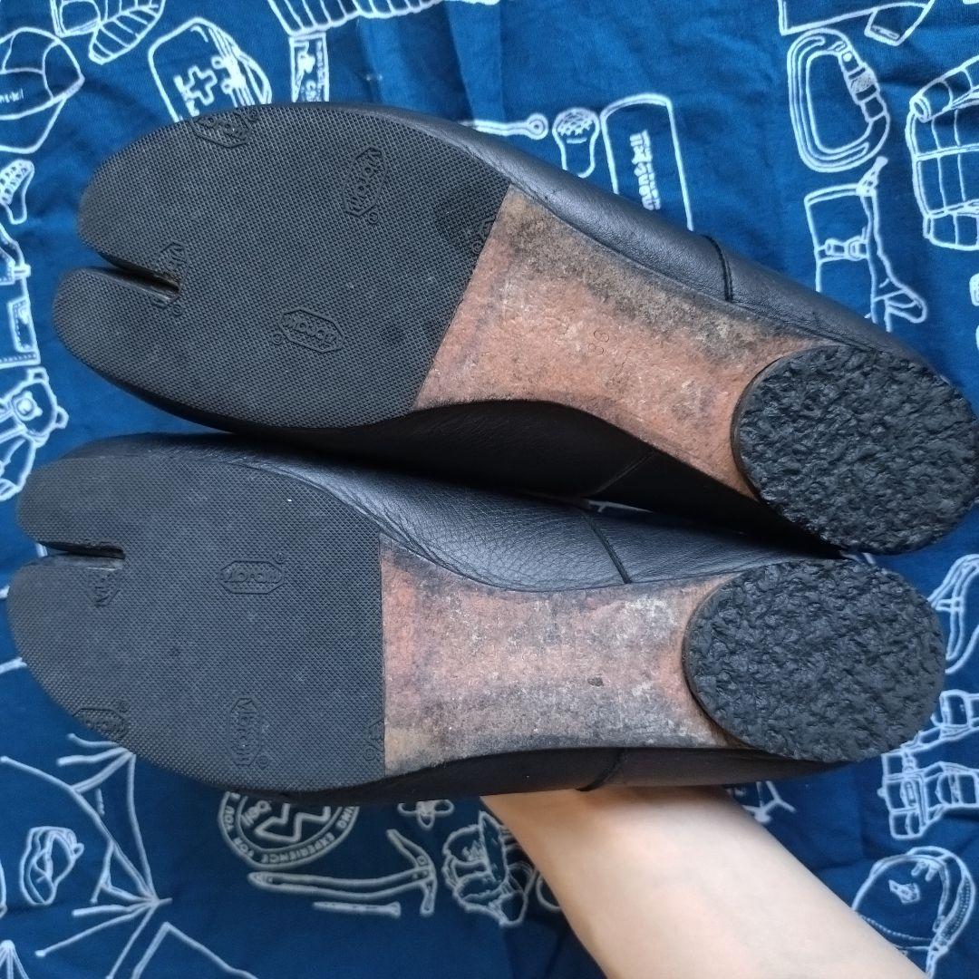 マルジェラ　36 足袋　タビ　バレエ　レザー　ブラック