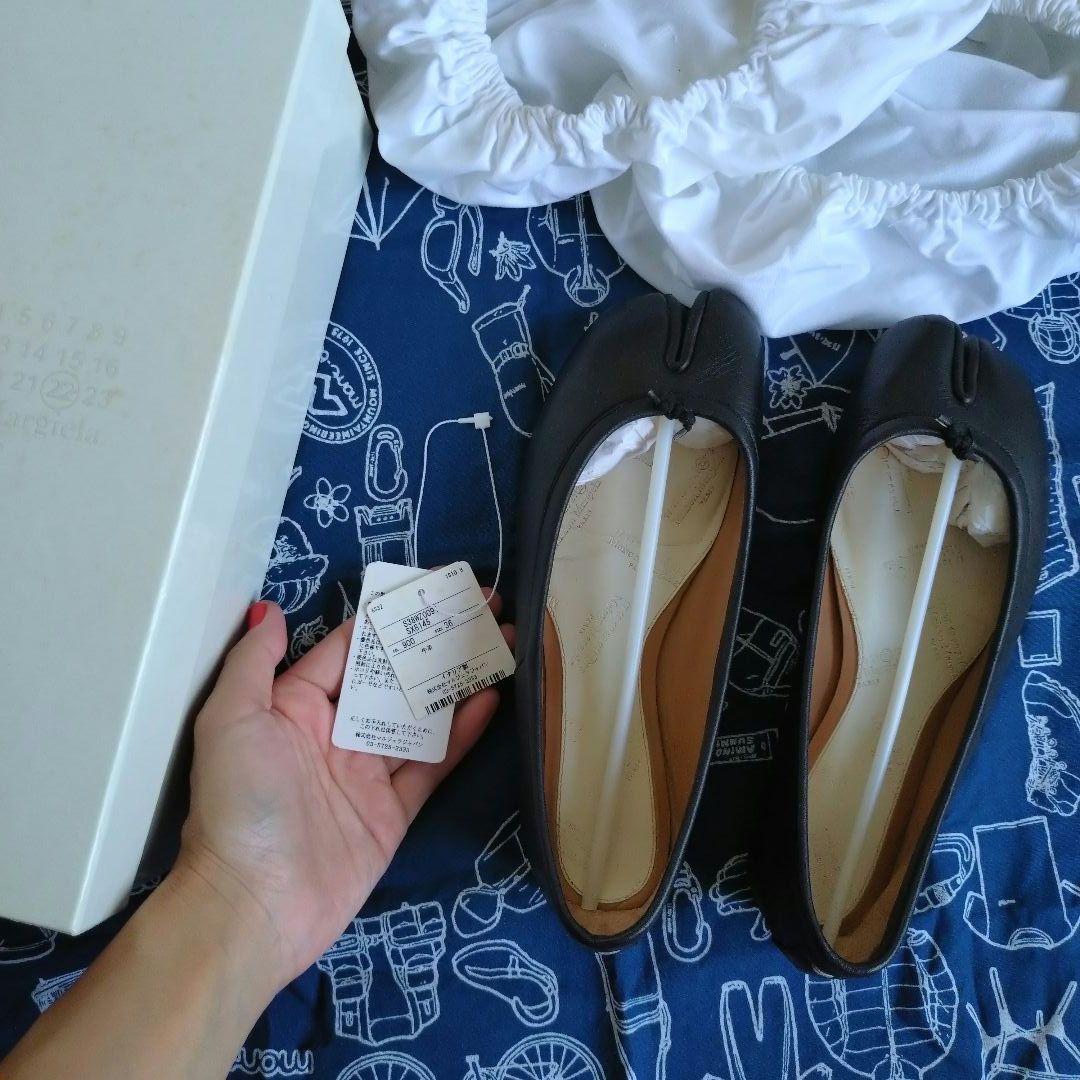 マルジェラ　36 足袋　タビ　バレエ　レザー　ブラック