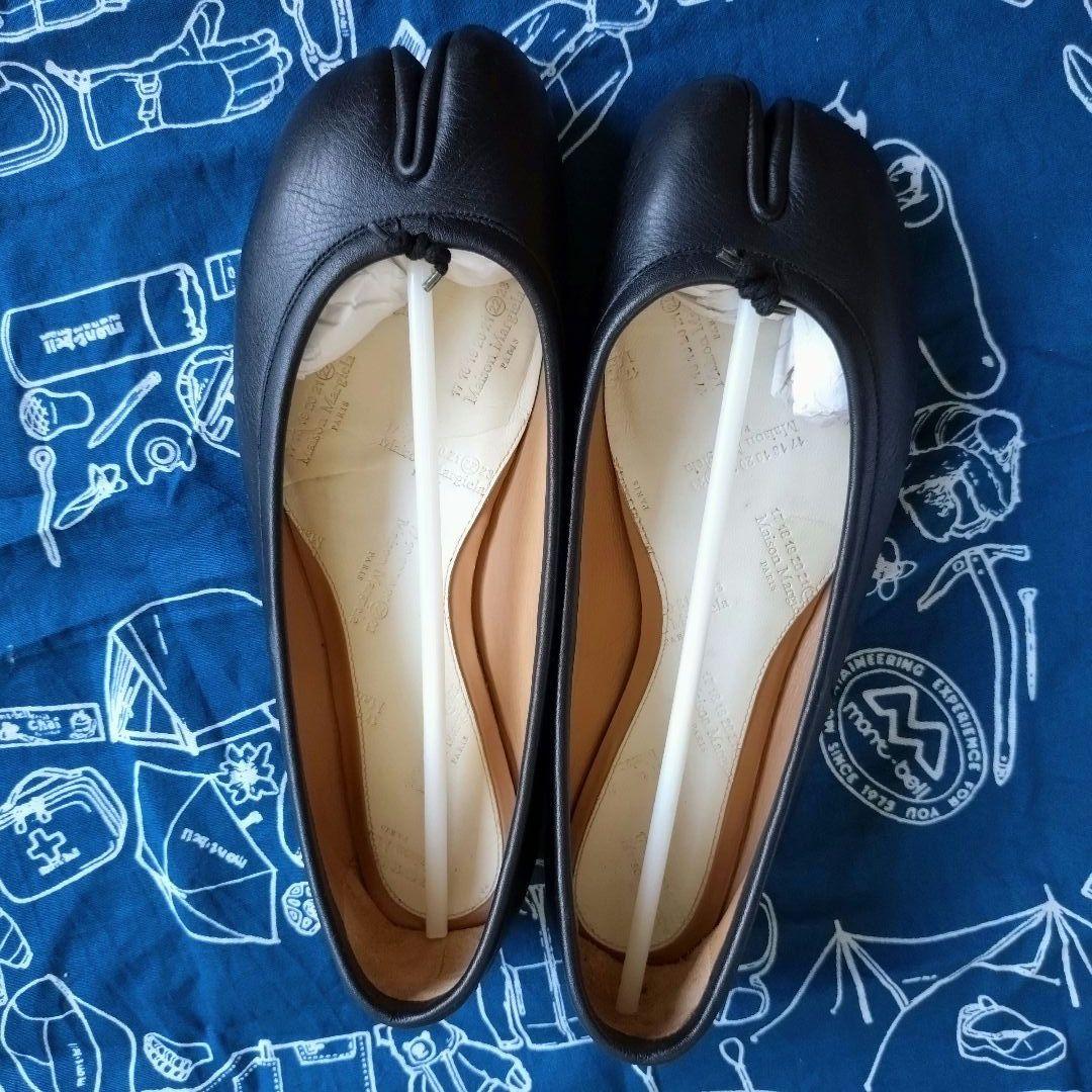 マルジェラ　36 足袋　タビ　バレエ　レザー　ブラック