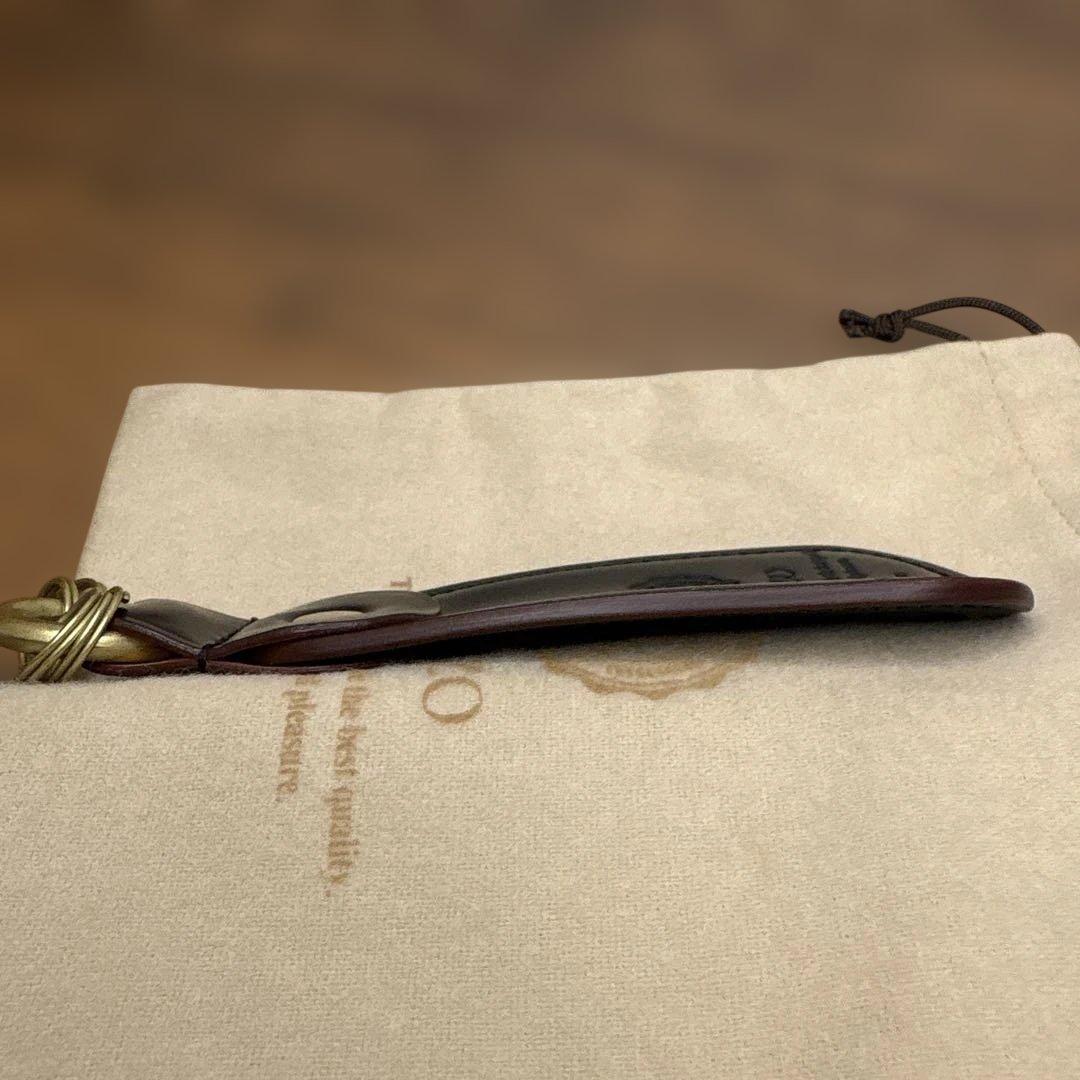 【新品味用品】ガンゾ　シューホーンキーホルダー　シェルコードバン　ブラック