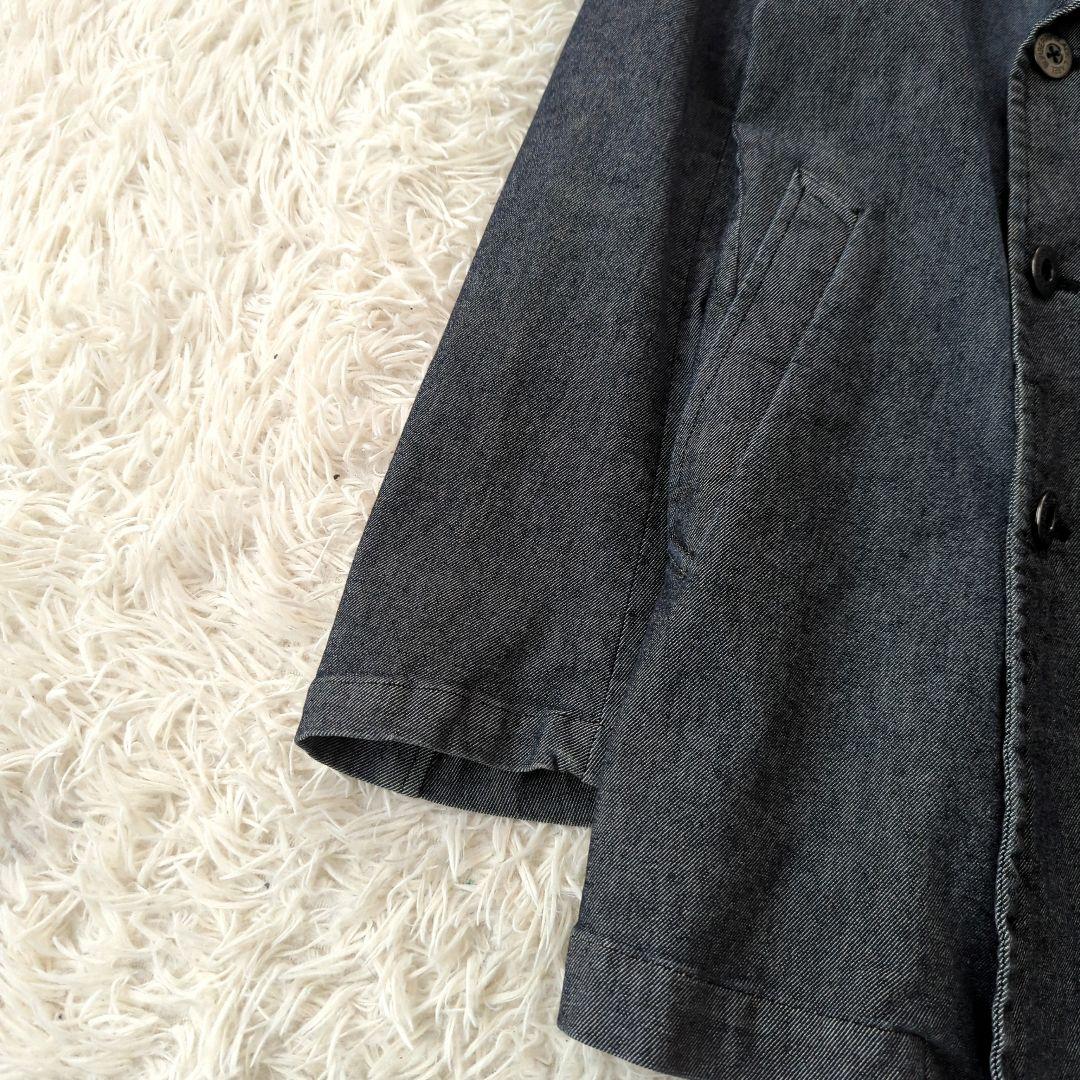バーバリーブラックレーベル Pコート デニム 銀釦 ノバチェック L