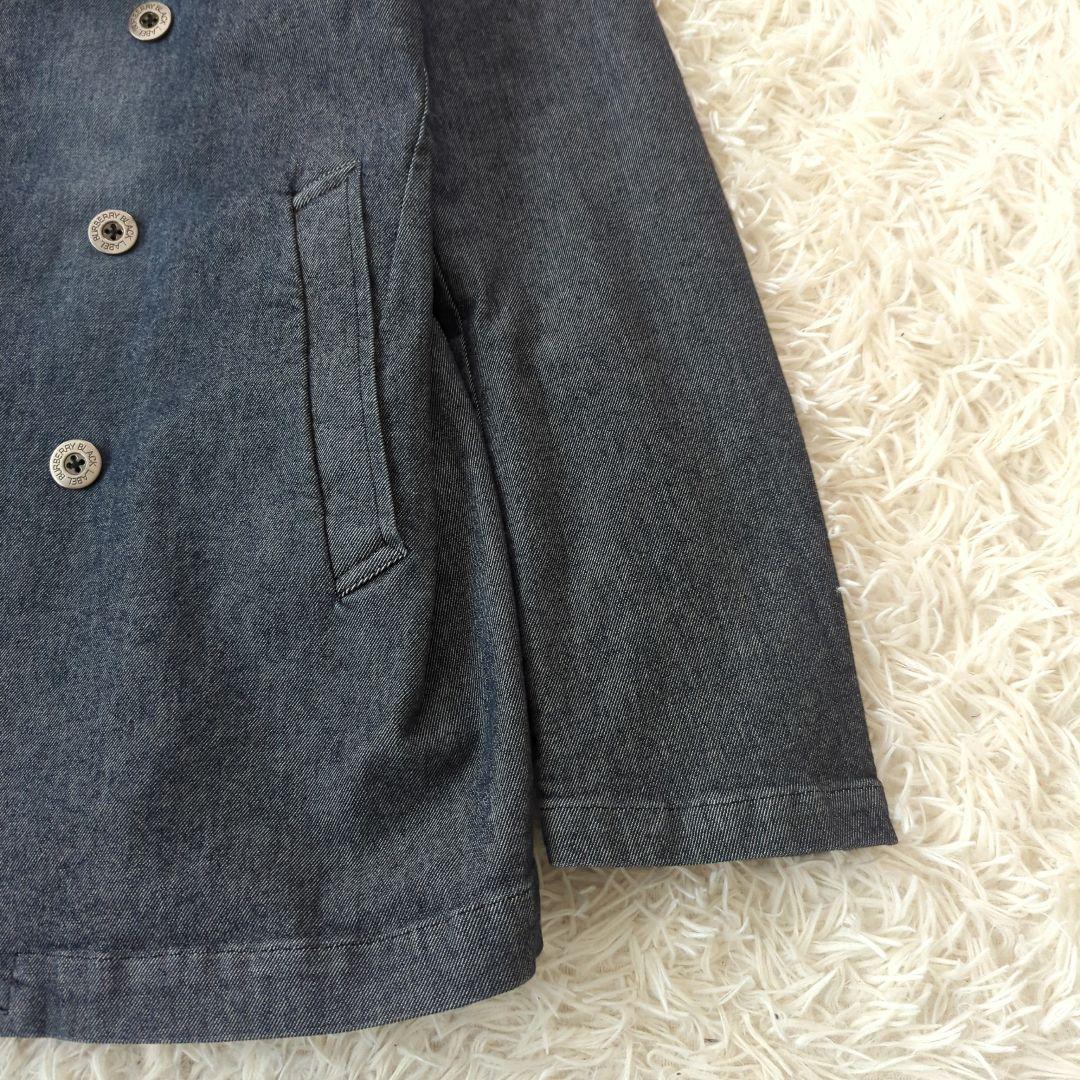 バーバリーブラックレーベル Pコート デニム 銀釦 ノバチェック L