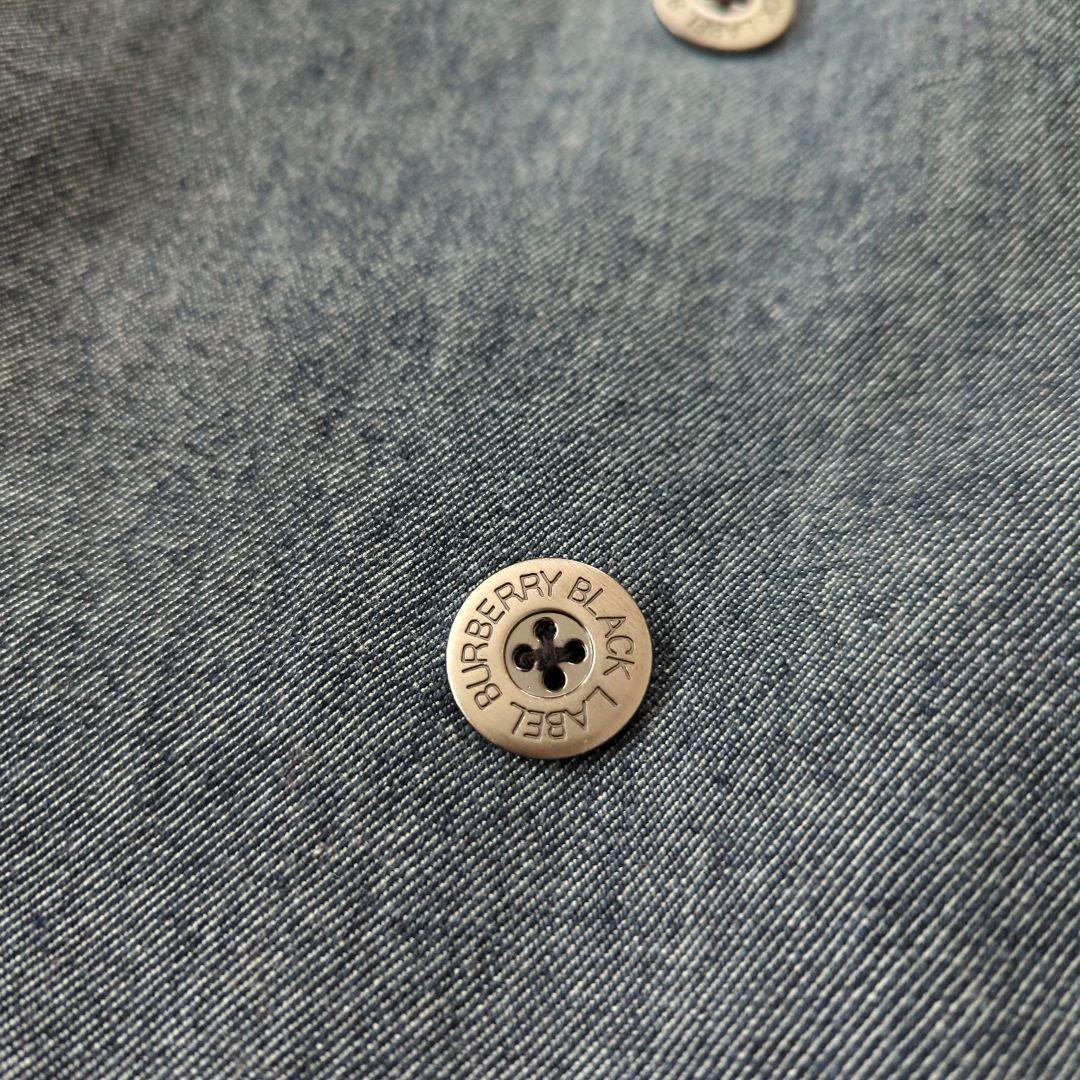 バーバリーブラックレーベル Pコート デニム 銀釦 ノバチェック L