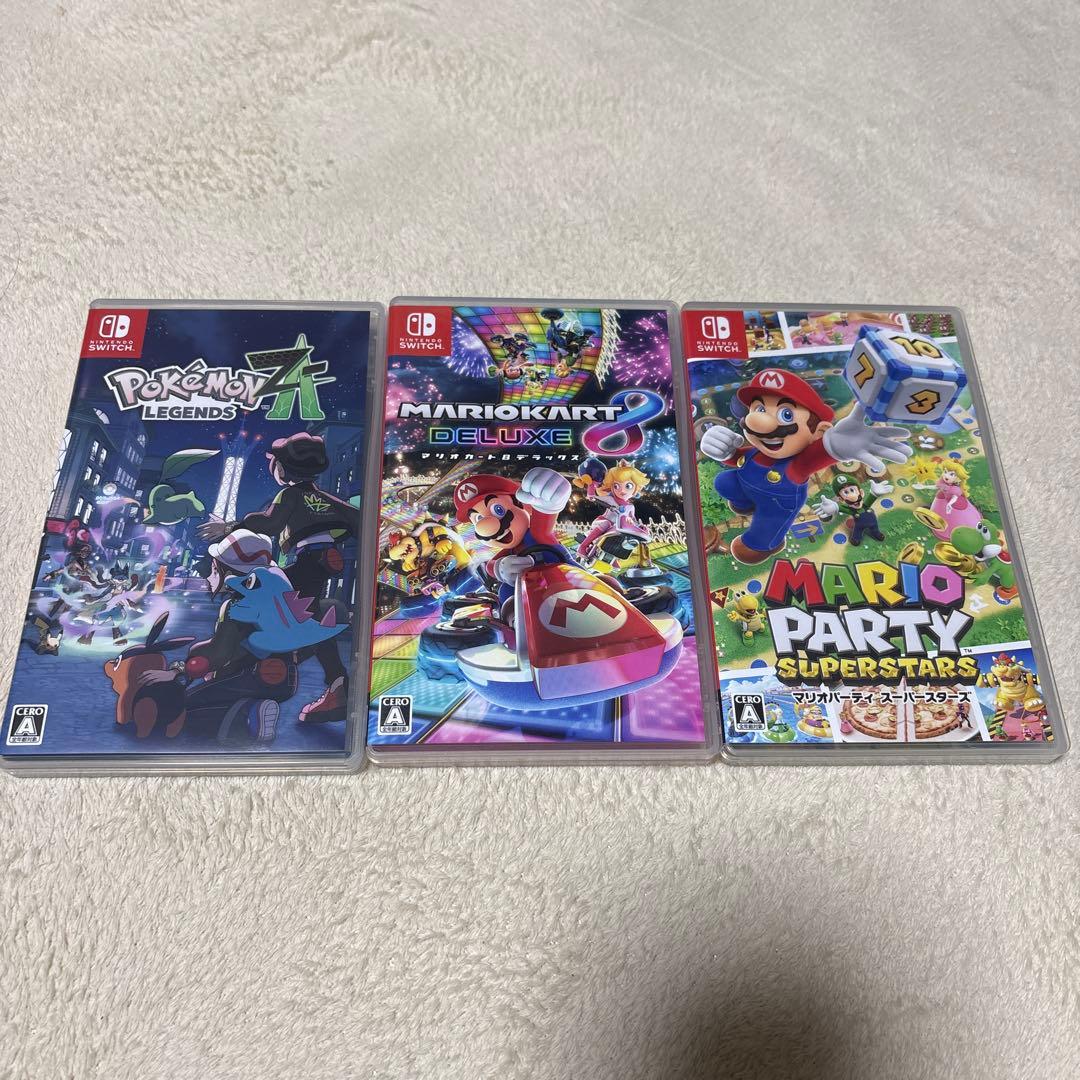 スイッチソフト3本セット(ポケモンＺＡ,マリオパーティ,マリオカート)