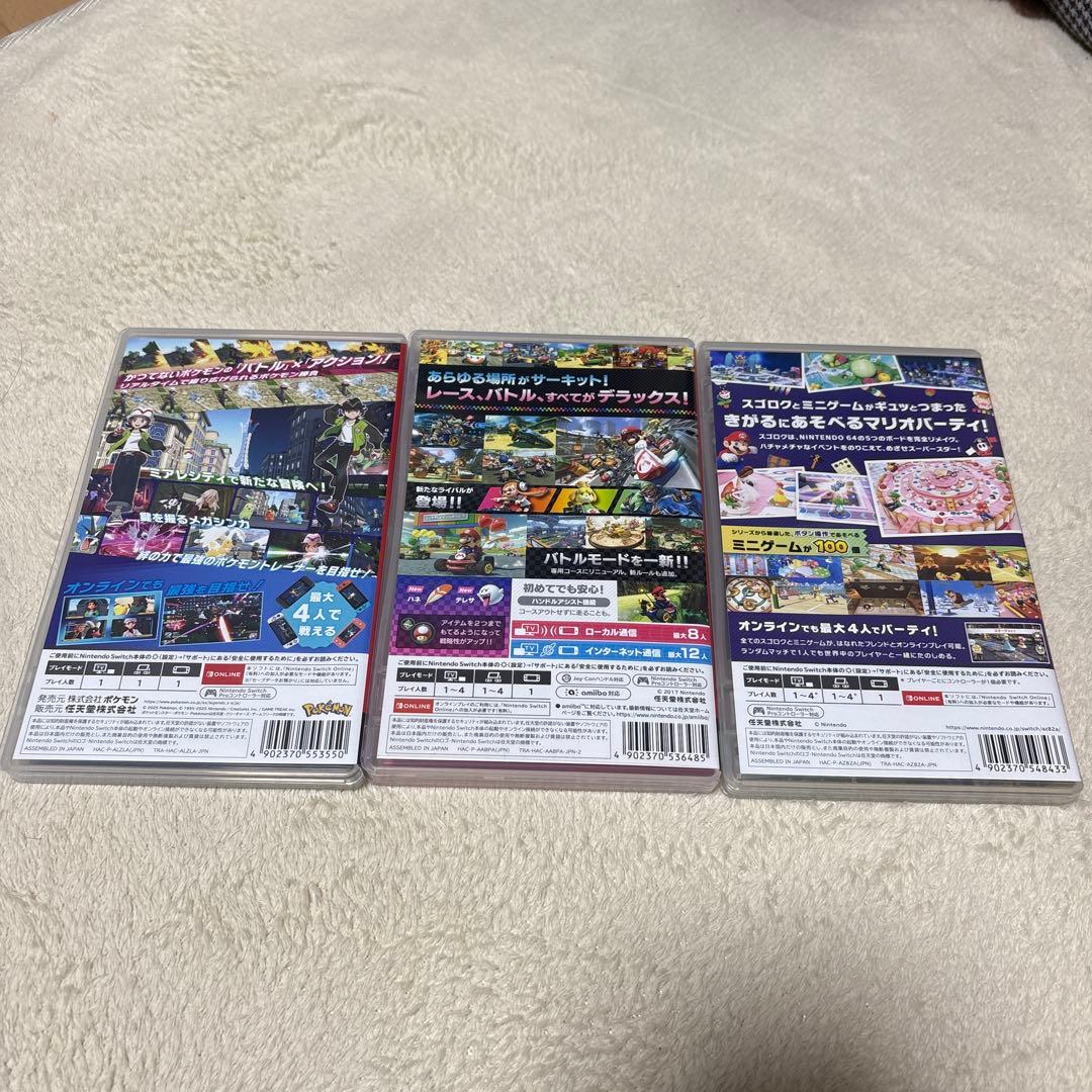 スイッチソフト3本セット(ポケモンＺＡ,マリオパーティ,マリオカート)