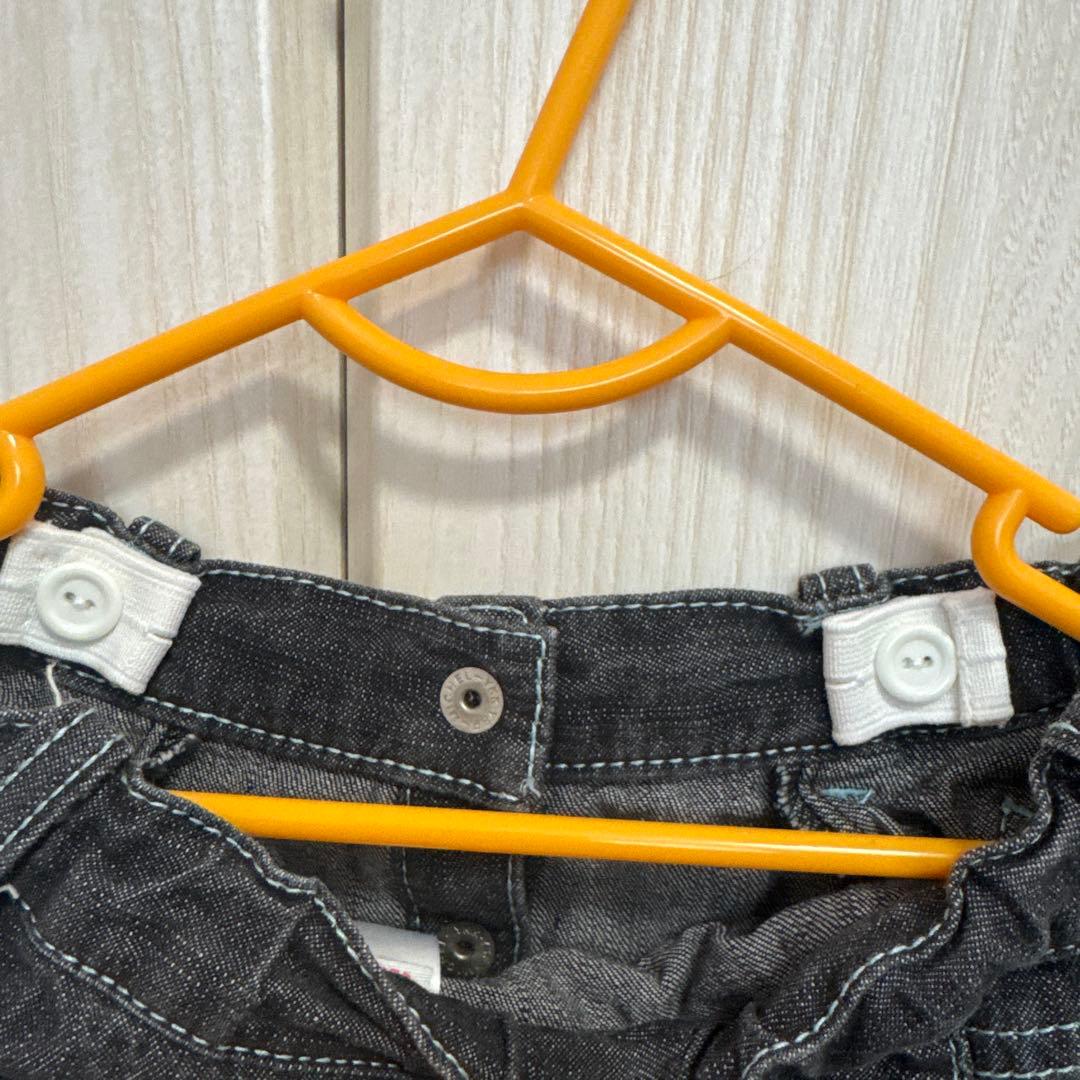 メゾピアノ　レア　デニム　フリルリボンスカート　130 美品　平成レトロ