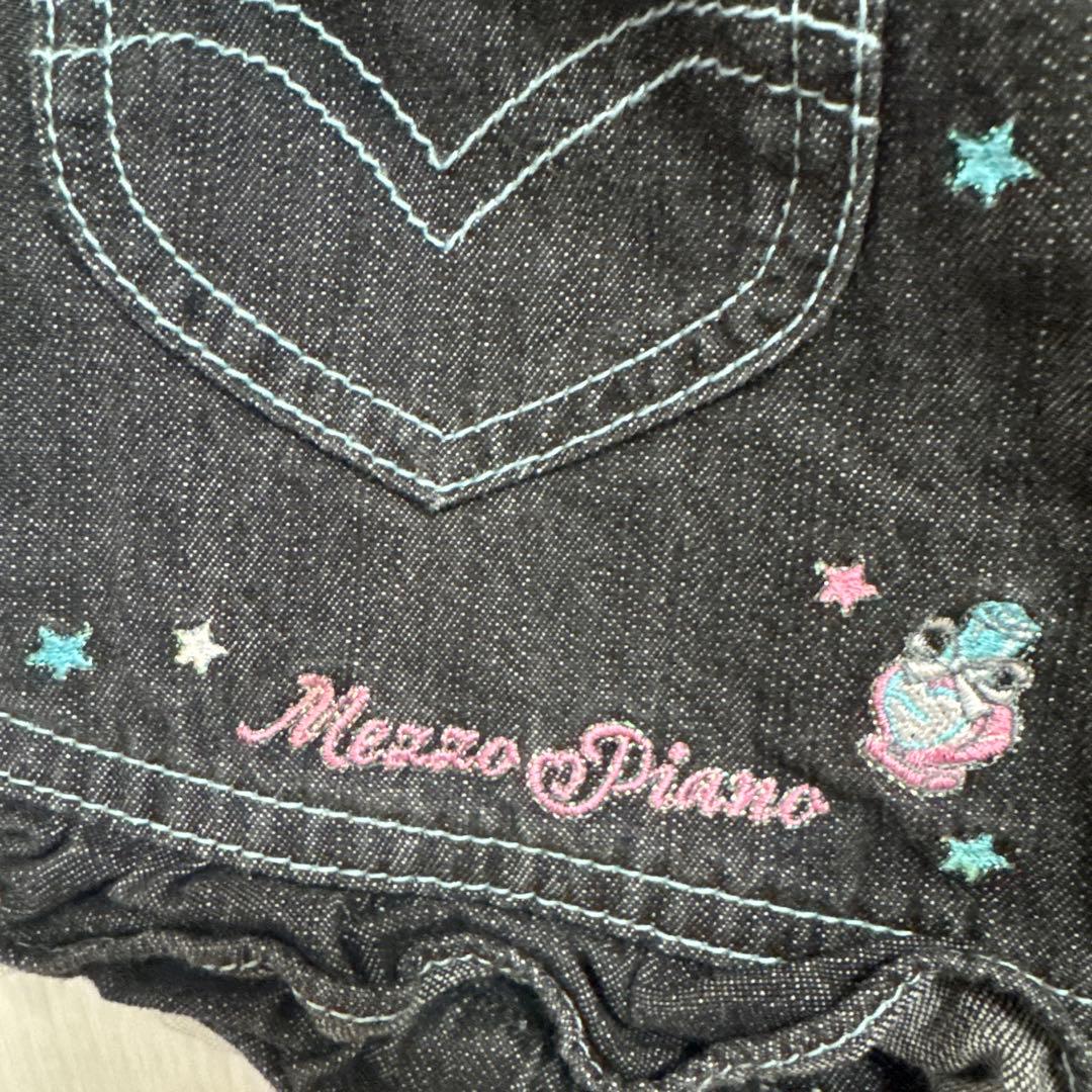 メゾピアノ　レア　デニム　フリルリボンスカート　130 美品　平成レトロ