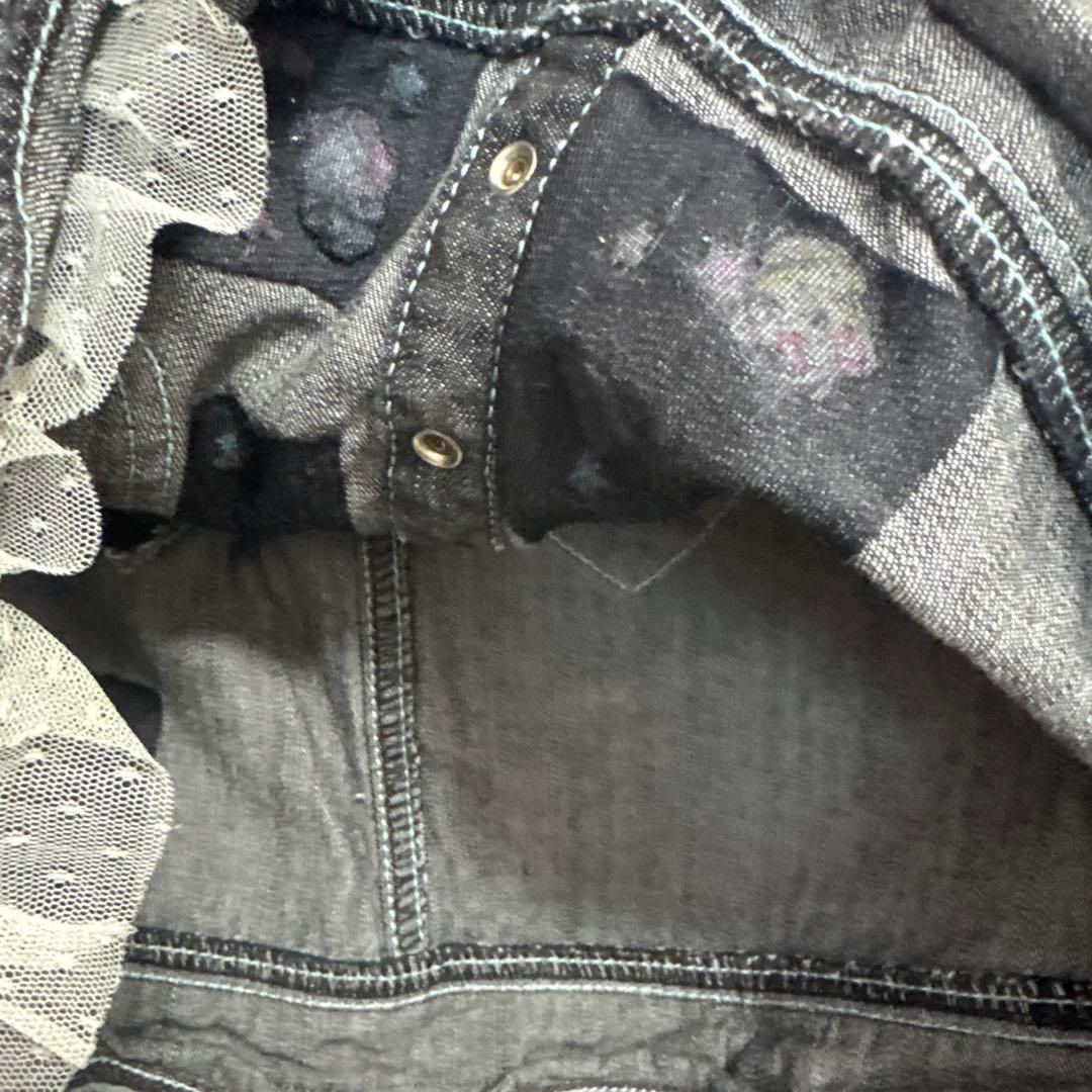 メゾピアノ　レア　デニム　フリルリボンスカート　130 美品　平成レトロ