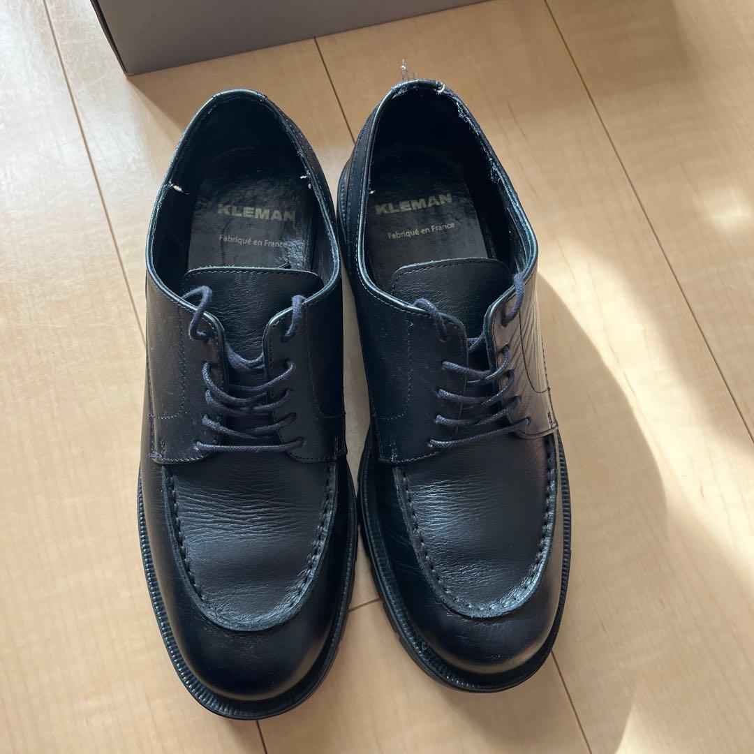 KLEMAN ブラック レースアップシューズ