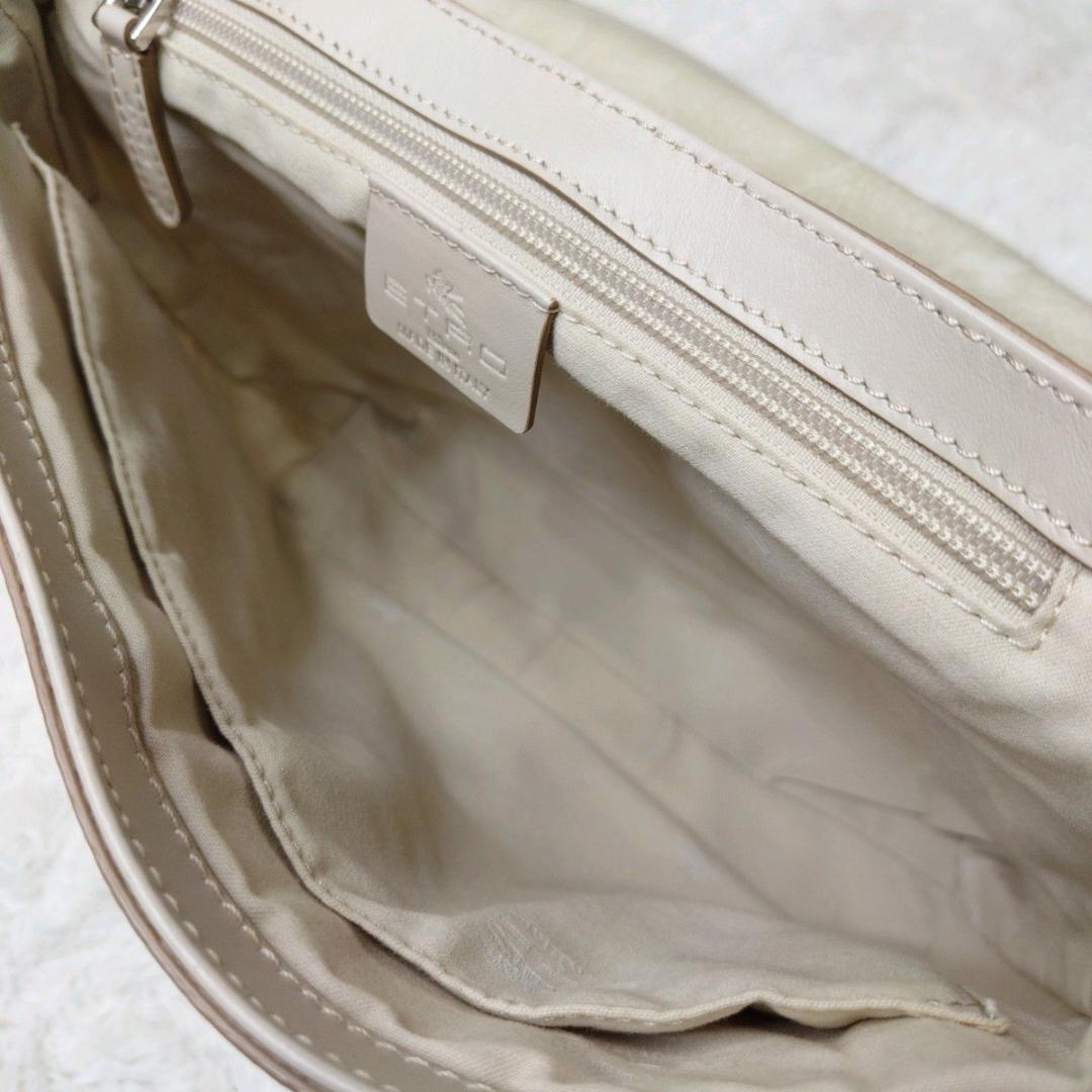 【希少デザイン】 ETRO エトロ ショルダーバッグ アイボリー ペイズリー柄