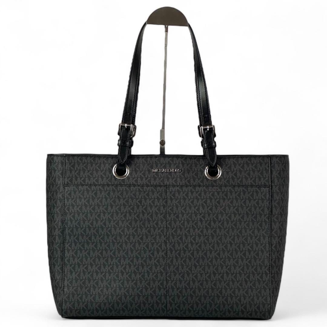 【新品同様】マイケルコース トートバッグ PVC MKシグネチャー ビジネス 黒