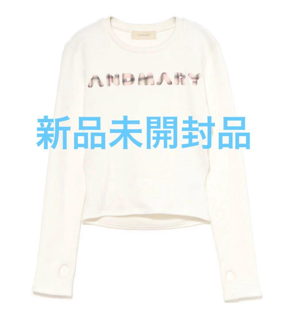 トップス andmary Mary logo pattern tops white