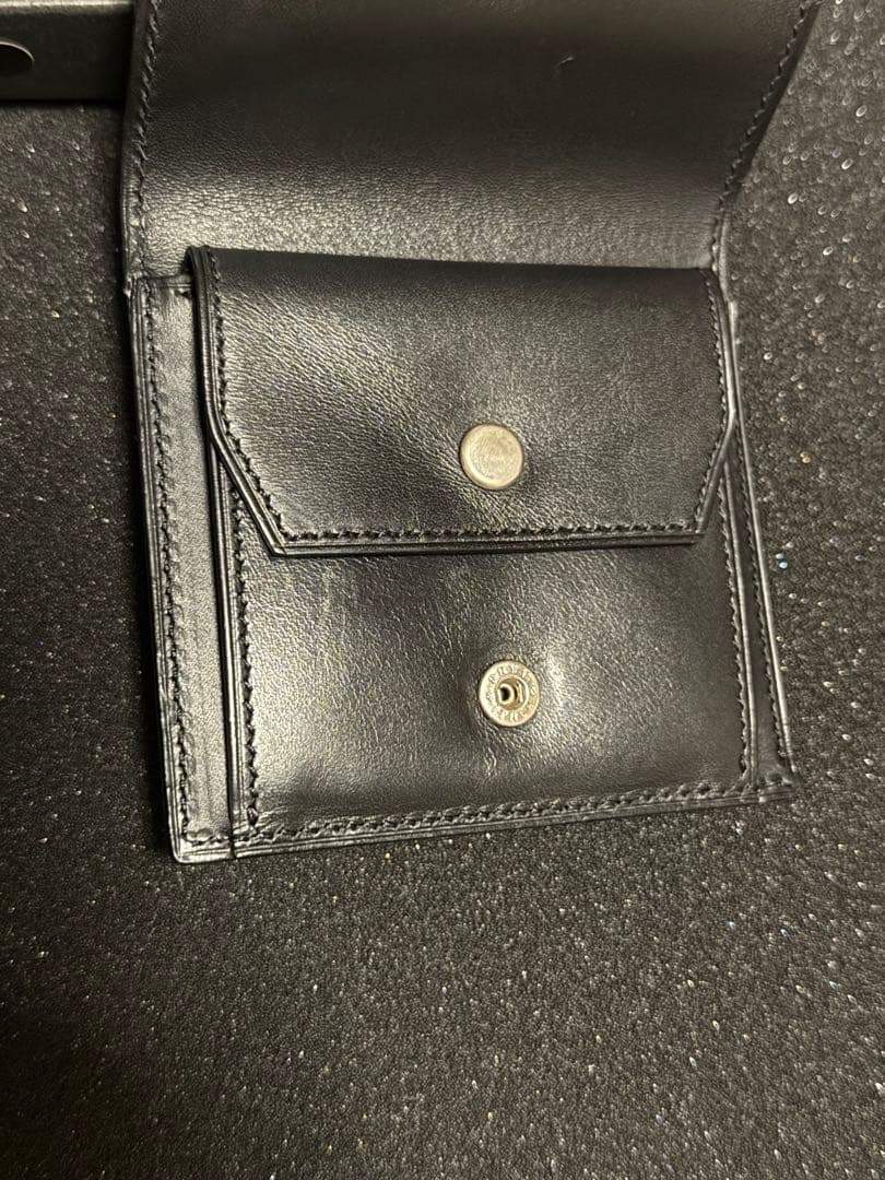 万双　クロコダイルミニ財布(小銭入付) ブラック