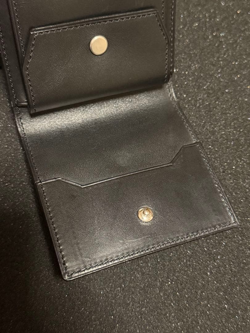 万双　クロコダイルミニ財布(小銭入付) ブラック