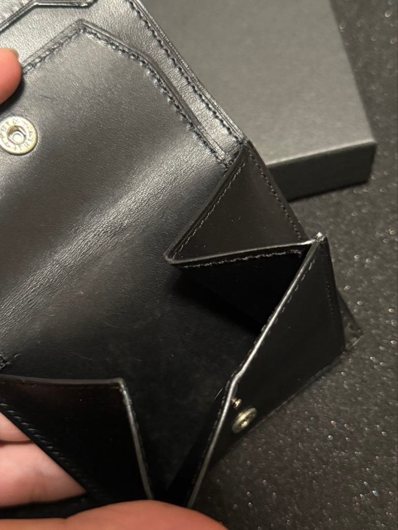 万双　クロコダイルミニ財布(小銭入付) ブラック