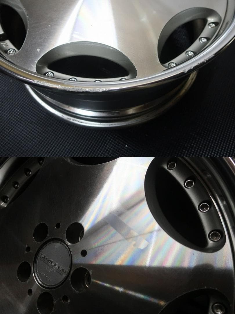 H様送料込　AME シャレン 19×8J +43 PCD114.3 5穴 4本