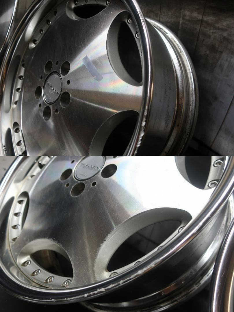 H様送料込　AME シャレン 19×8J +43 PCD114.3 5穴 4本