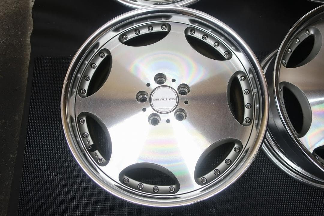 H様送料込　AME シャレン 19×8J +43 PCD114.3 5穴 4本