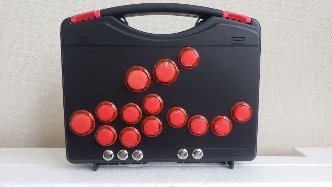 レバーレスコントローラー　レッド　赤ボタン　自作　ヒットボックス風