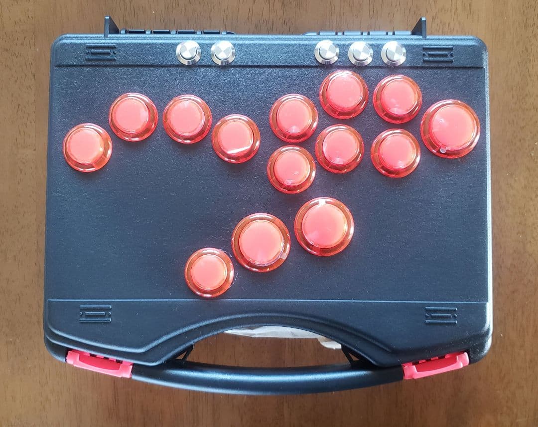 レバーレスコントローラー　レッド　赤ボタン　自作　ヒットボックス風