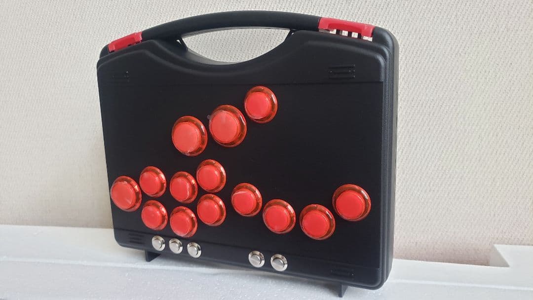 レバーレスコントローラー　レッド　赤ボタン　自作　ヒットボックス風