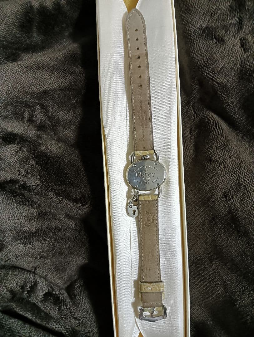 稼働品　Obrey　オブレイ　銀無垢　SOLID SILVER　腕時計　♡南京錠