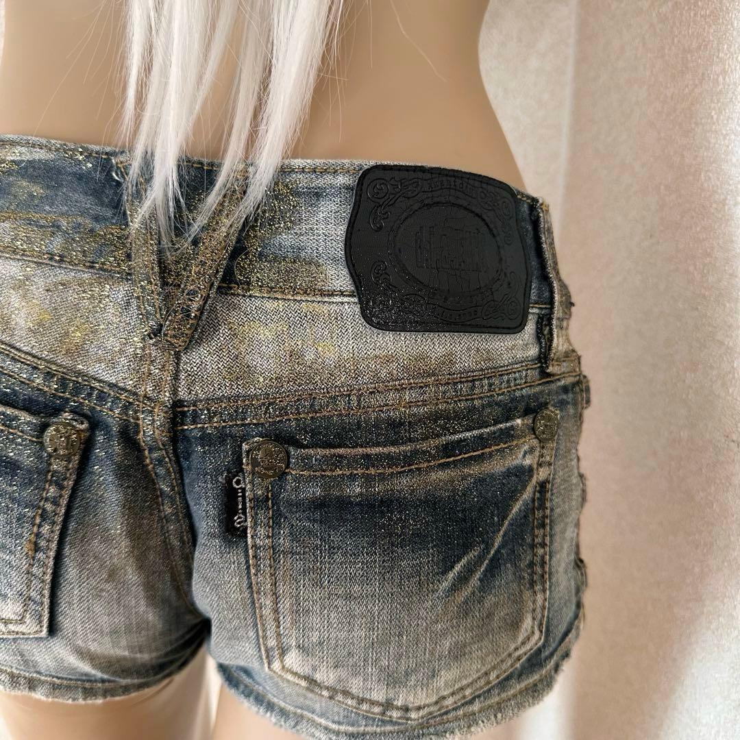 元祖【d.i.a.】サイドリングデニムショーパン ゴールドラメ 平成当時物