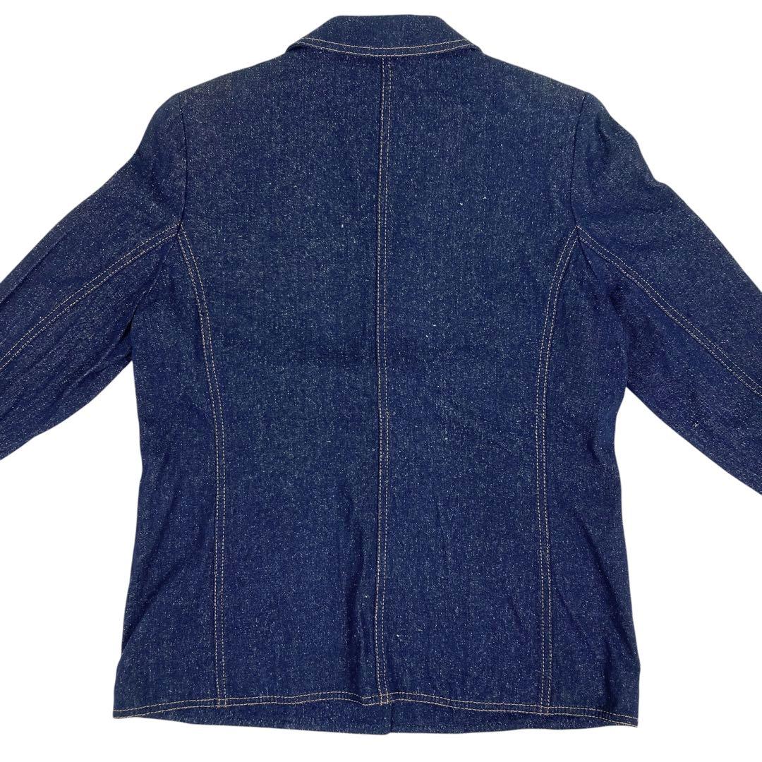 05T629☆LEONARD 濃紺 薄手 デニム調 テーラード ジャケット 春秋