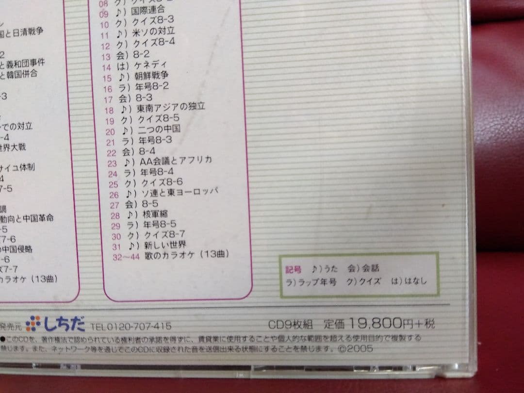 期間限定販売　新品未開封　しちだ式　れきし探訪　暗記用学習CD　世界史編　9枚組