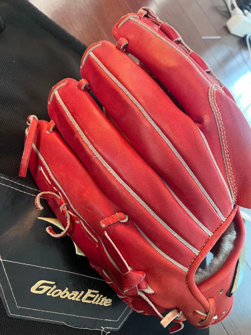 美品！！ミズノ⭐︎Global Elite⭐︎硬式グローブ⭐︎レッド⭐︎ピッチャー用