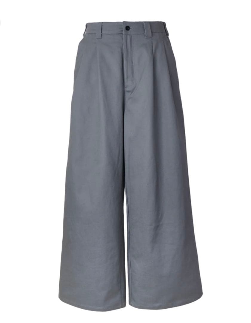 パンツ feels wide tucked trousers gray