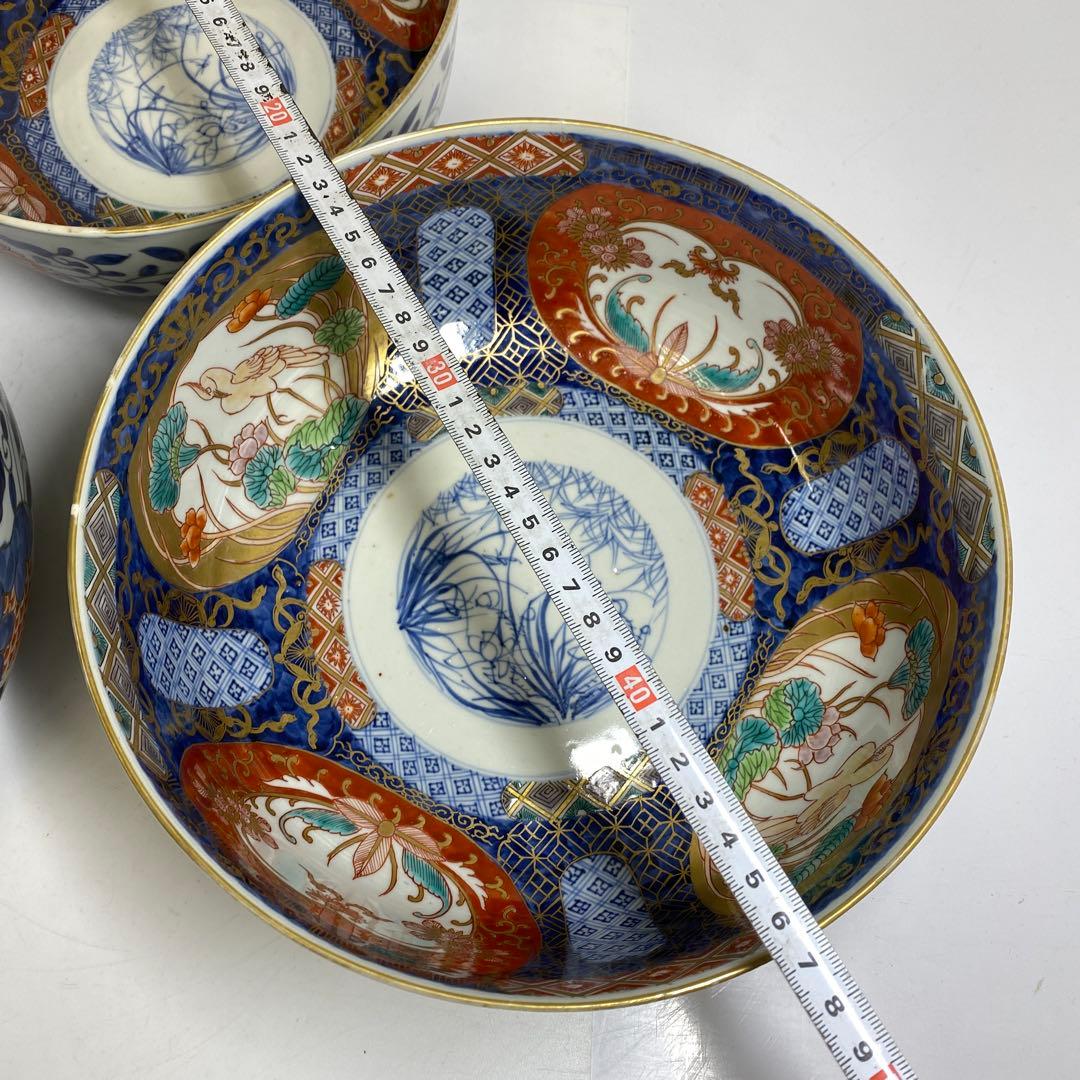 古伊万里　上手三ツ鉢　木箱付　東Y7-0217④トヒチサ