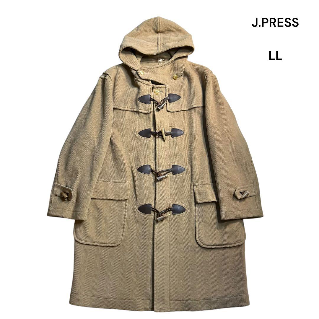 J.PRESS ジェイプレス ヘリンボーンダッフルコート ベージュLL ロング丈