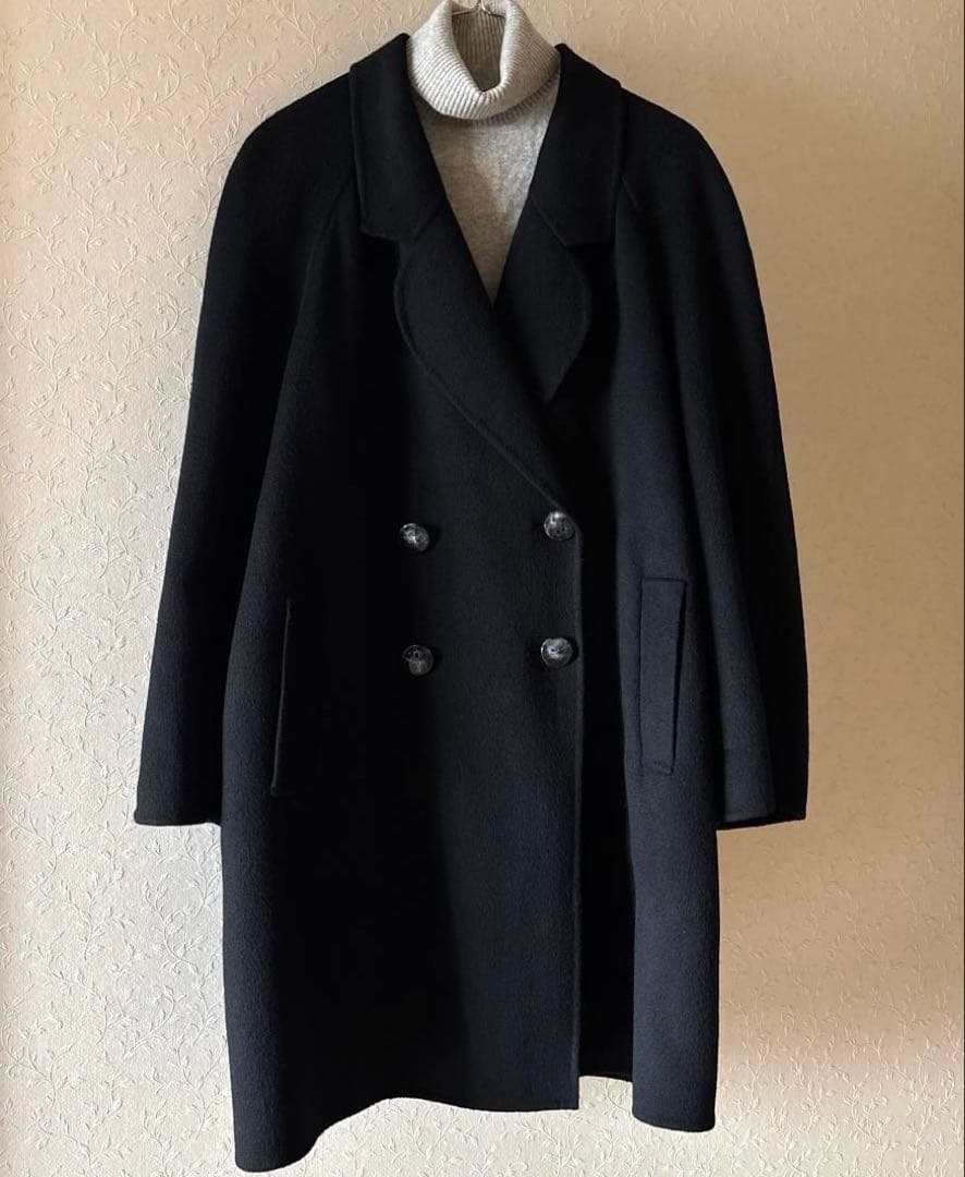 極美品◆CASHMERE◆カシミヤ100% ダブルブレストコート 冠婚葬祭