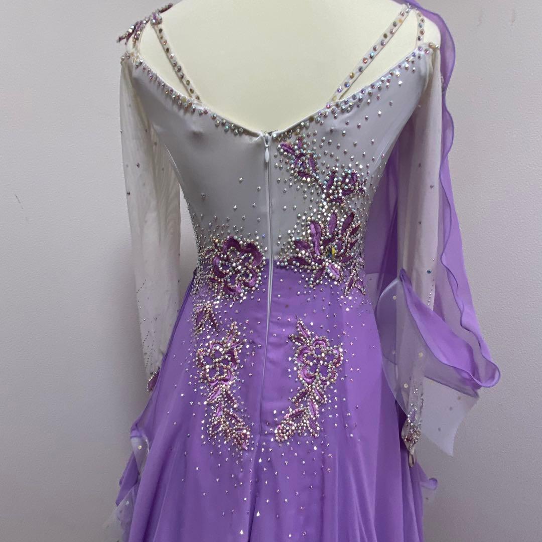 TSUKIOKA パープルダンスドレス スパンコール装飾