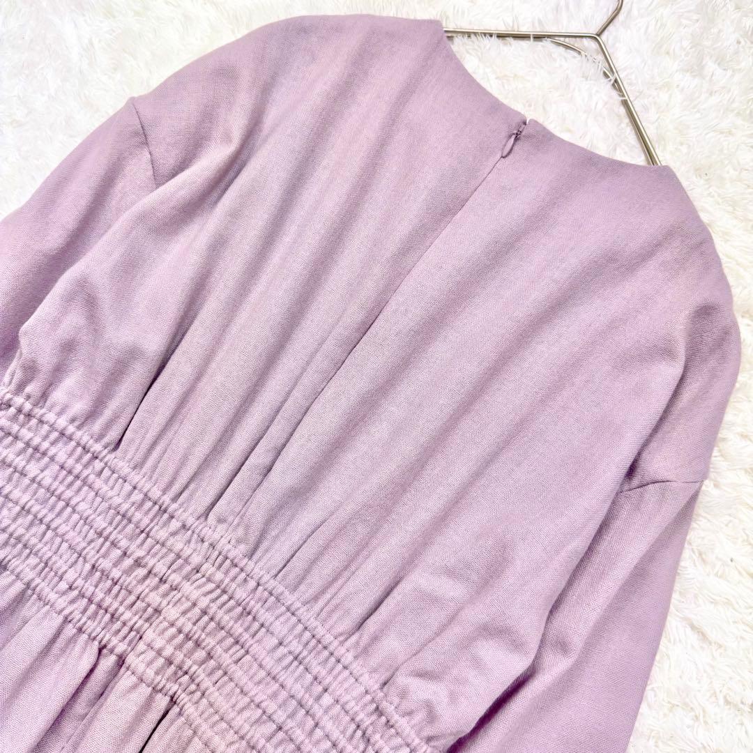 美品✨ エブール ウエストシェイプロングワンピース 長袖 ウール100% 36