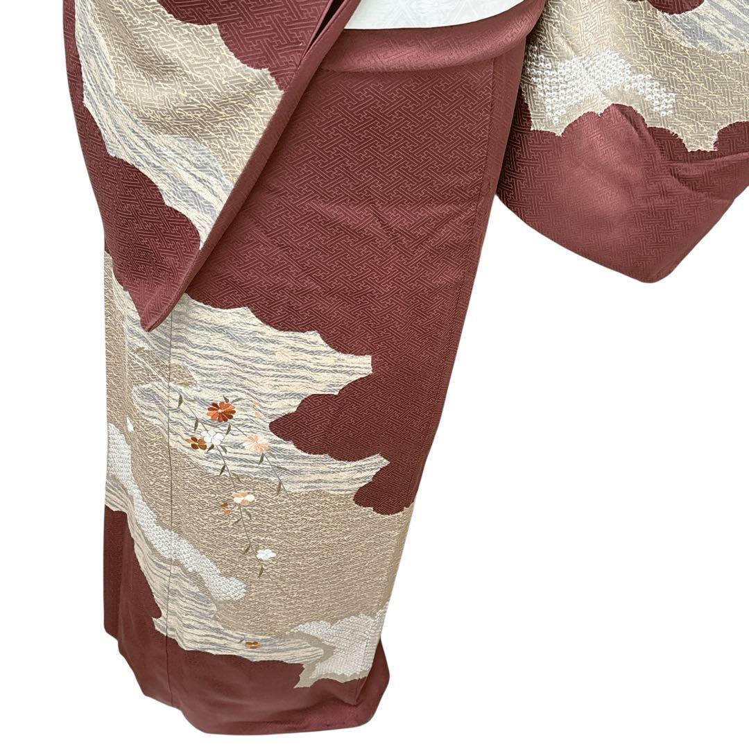 A160愛華 着物 訪問着　絞り　金彩　正絹　　フォーマル　身丈163cm
